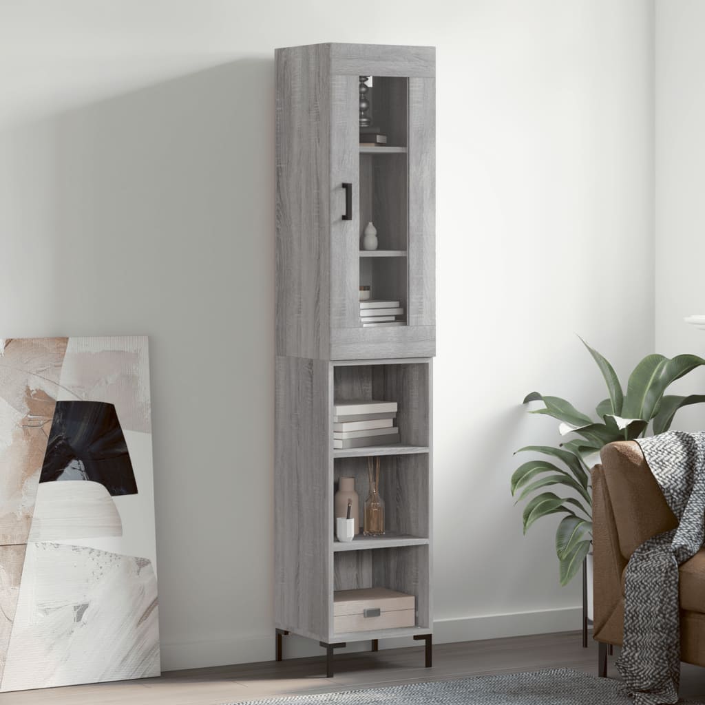 Highboard 34.5X34X180 Cm Engineered Wood