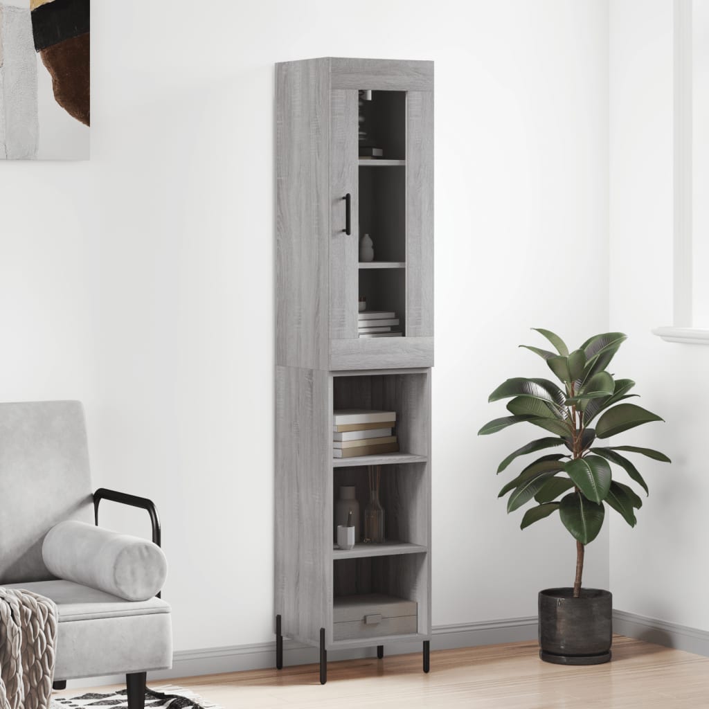 Highboard 34.5X34X180 Cm Engineered Wood