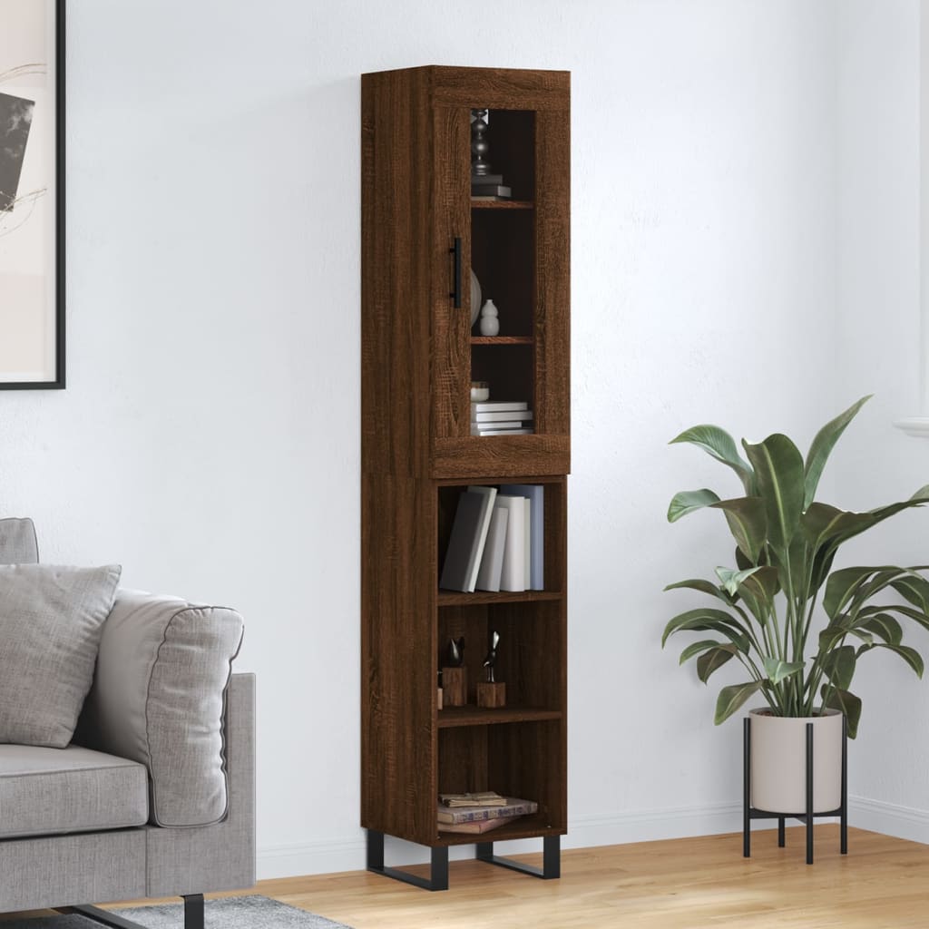 Highboard 34.5X34X180 Cm Engineered Wood