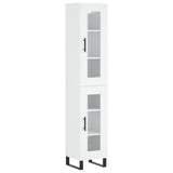 Highboard White 34.5x34x180 cm Engineered Wood
