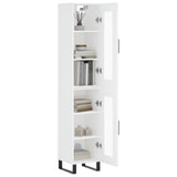 Highboard White 34.5x34x180 cm Engineered Wood