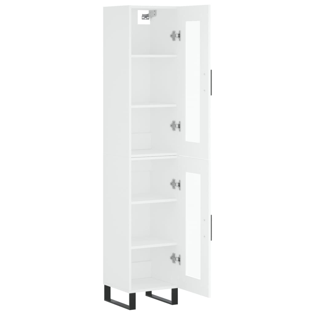 Highboard White 34.5x34x180 cm Engineered Wood
