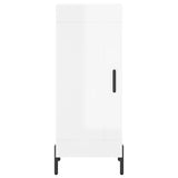 Highboard High Gloss White 34.5x34x180 cm Engineered Wood