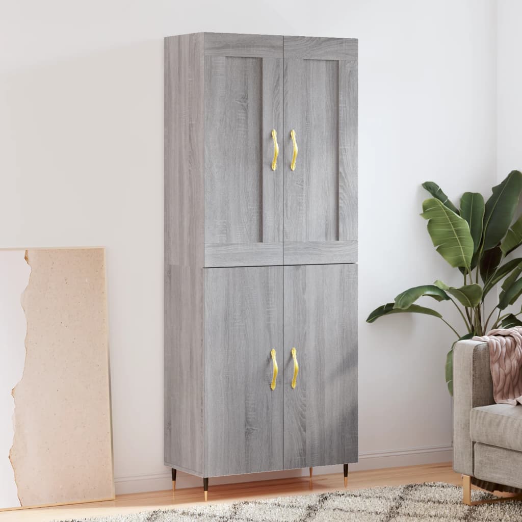 Highboard 69.5X34X180 Cm Engineered Wood