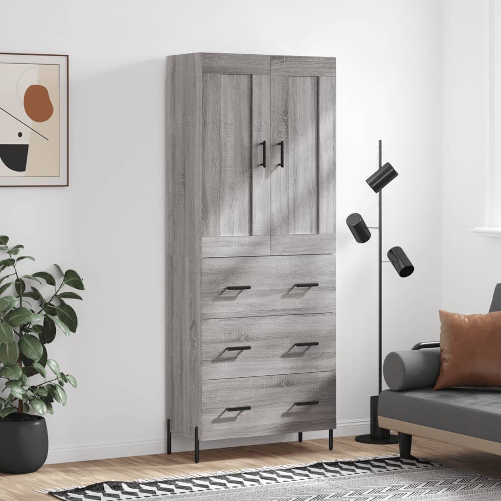 Highboard 69.5X34X180 Cm Engineered Wood