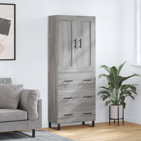 Highboard 69.5X34X180 Cm Engineered Wood