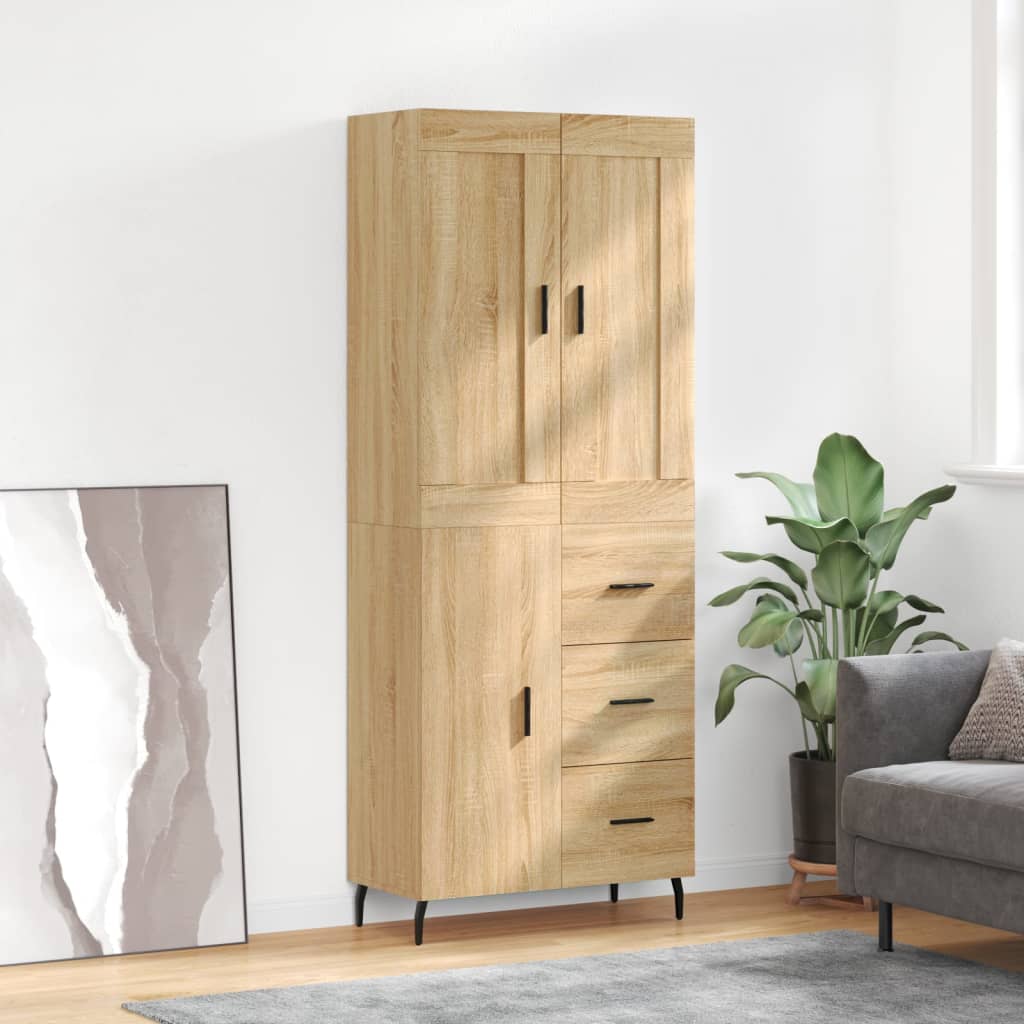 Highboard 69.5X34X180 Cm Engineered Wood