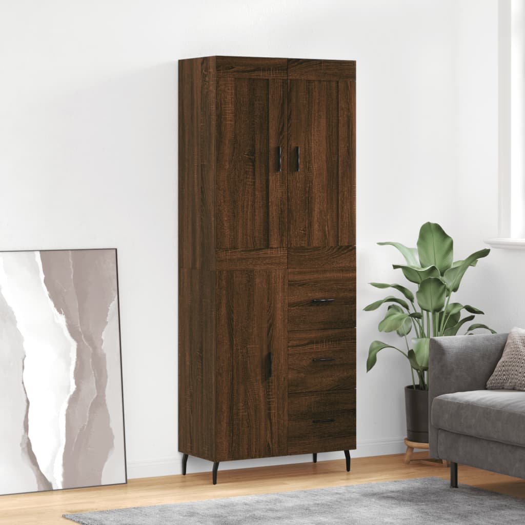 Highboard 69.5X34X180 Cm Engineered Wood