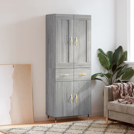 Highboard 69.5X34X180 Cm Engineered Wood