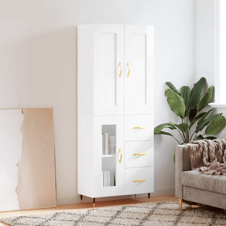 Highboard 69.5X34X180 Cm Engineered Wood