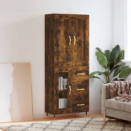 Highboard 69.5X34X180 Cm Engineered Wood