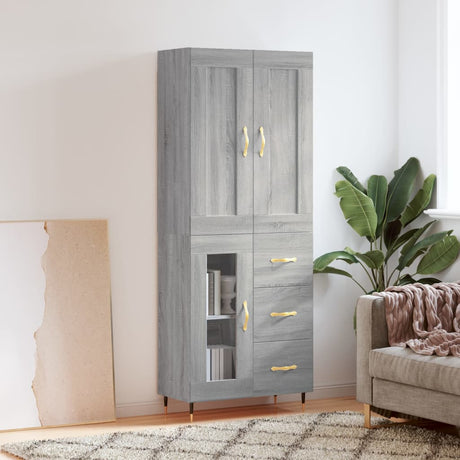 Highboard 69.5X34X180 Cm Engineered Wood