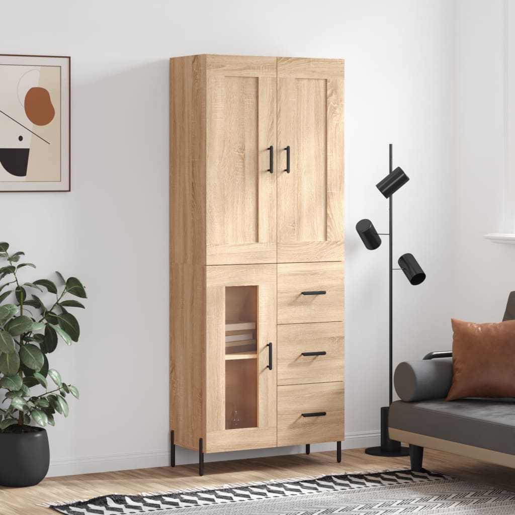 Highboard 69.5X34X180 Cm Engineered Wood