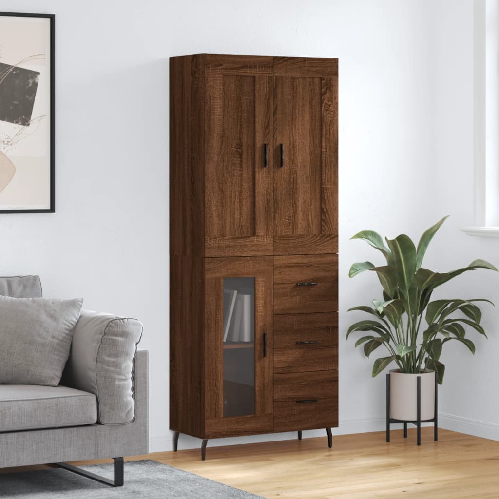 Highboard 69.5X34X180 Cm Engineered Wood