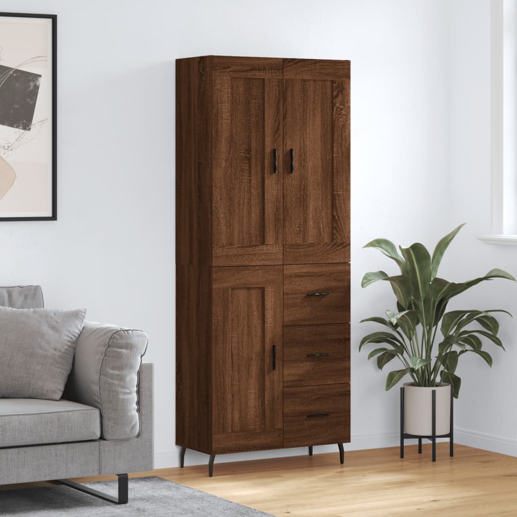 Highboard 69.5X34X180 Cm Engineered Wood