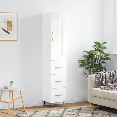 Highboard 34.5X34X180 Cm Engineered Wood