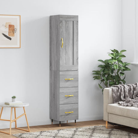 Highboard 34.5X34X180 Cm Engineered Wood
