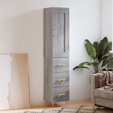Highboard 34.5X34X180 Cm Engineered Wood