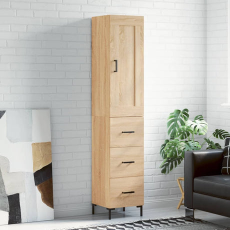 Highboard 34.5X34X180 Cm Engineered Wood