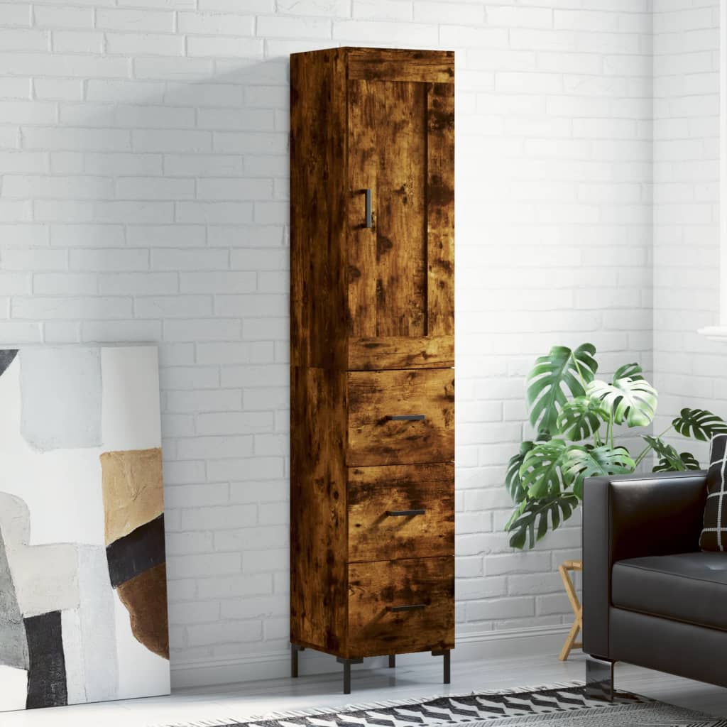 Highboard 34.5X34X180 Cm Engineered Wood