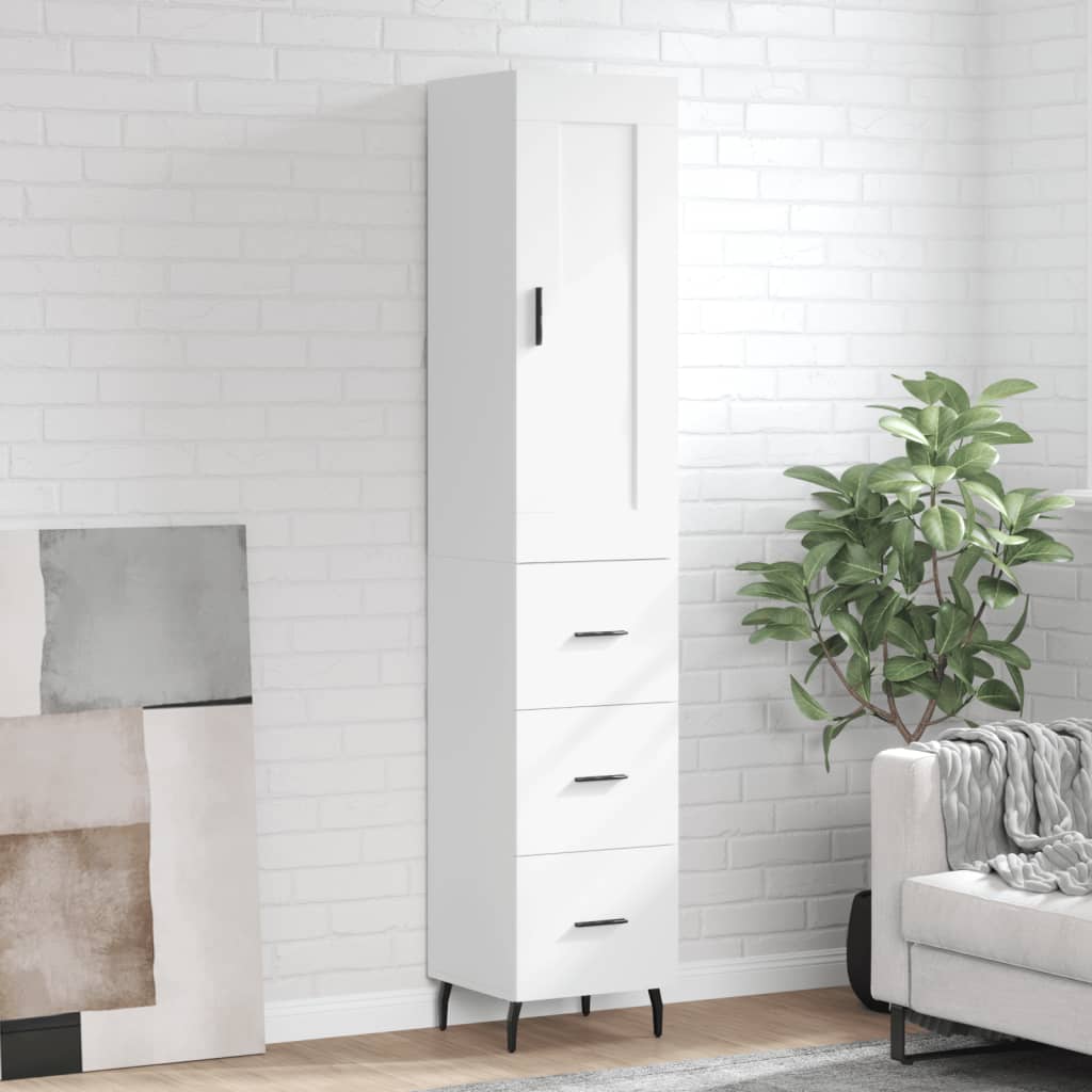 Highboard 34.5X34X180 Cm Engineered Wood