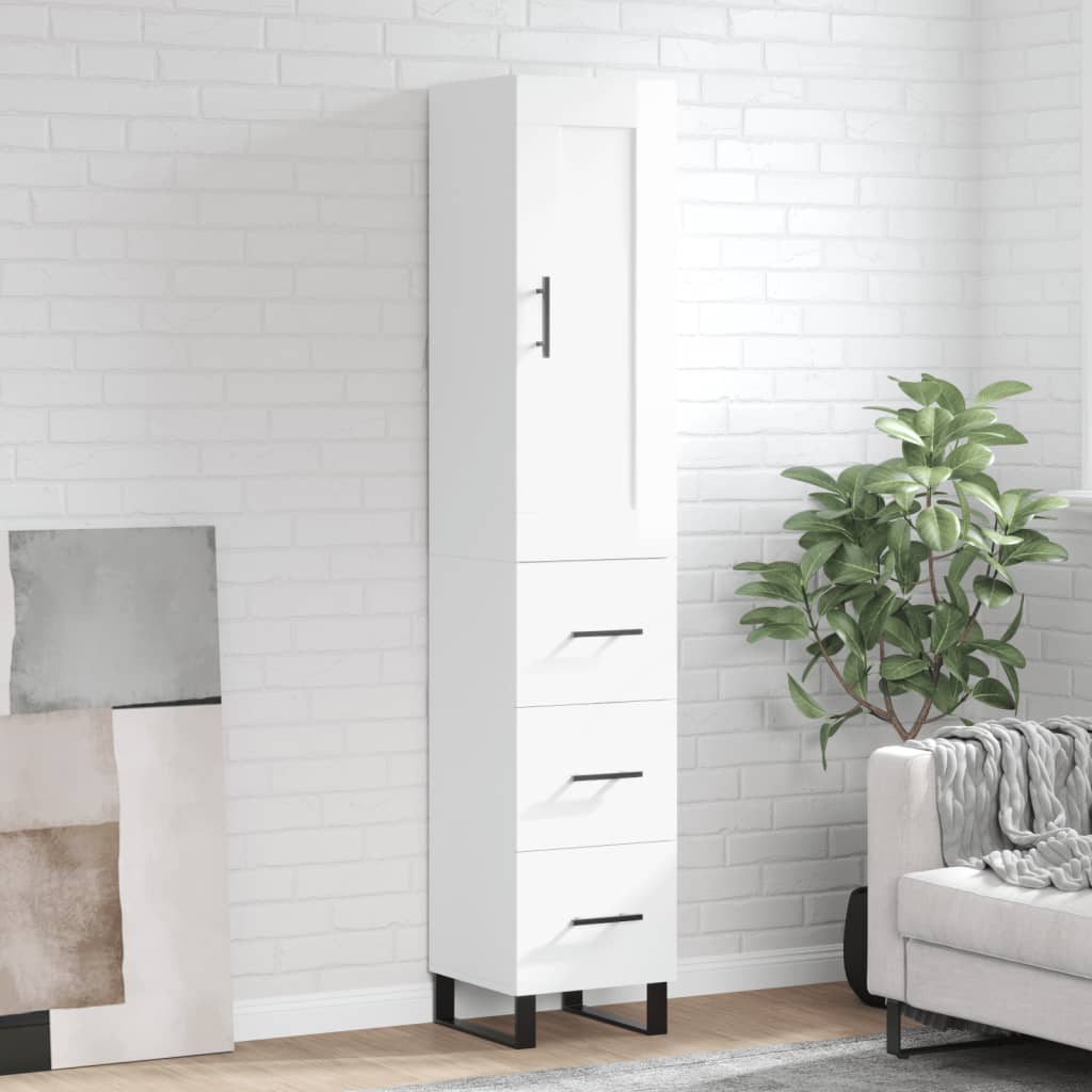 Highboard 34.5X34X180 Cm Engineered Wood