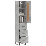 Highboard Concrete Grey 34.5x34x180 cm Engineered Wood