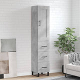 Highboard Concrete Grey 34.5x34x180 cm Engineered Wood