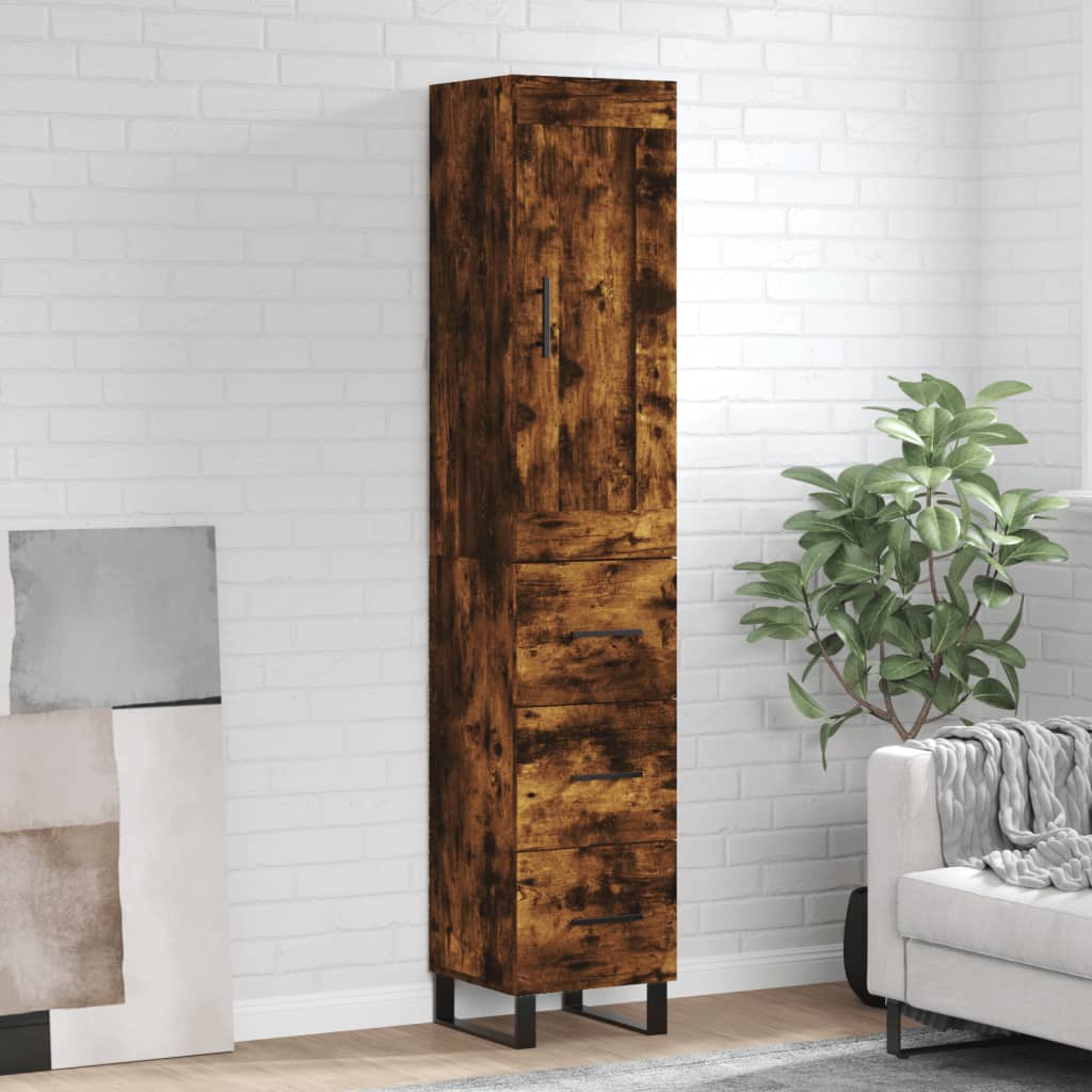 Highboard 34.5X34X180 Cm Engineered Wood