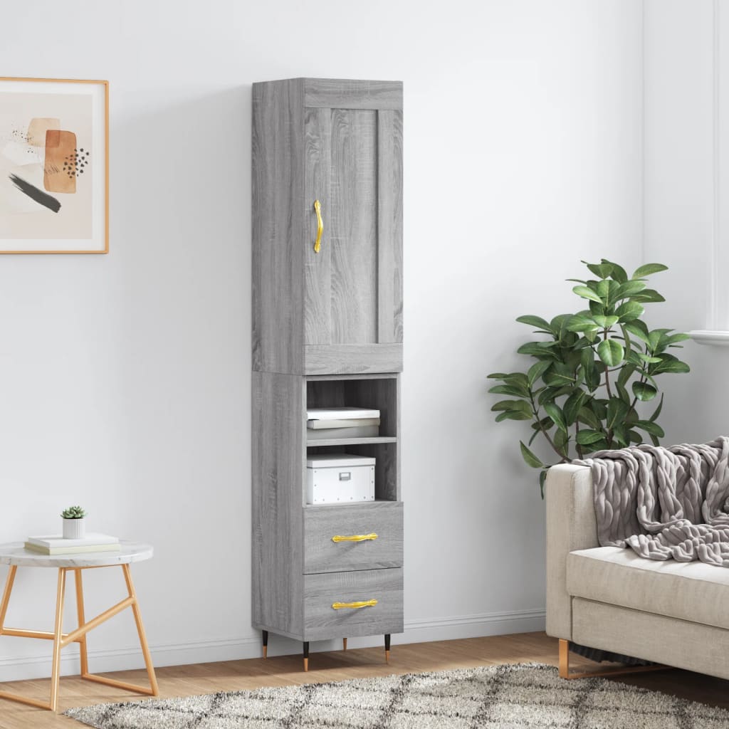 Highboard 34.5X34X180 Cm Engineered Wood