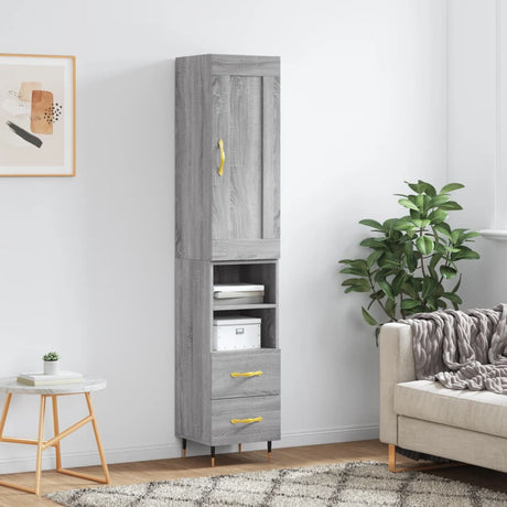Highboard 34.5X34X180 Cm Engineered Wood