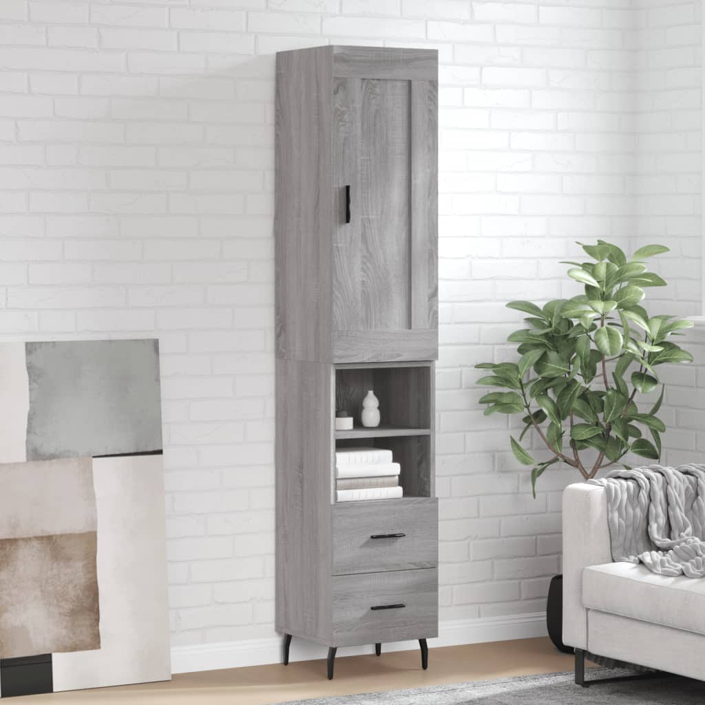 Highboard 34.5X34X180 Cm Engineered Wood