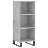 Highboard Concrete Grey 34.5x34x180 cm Engineered Wood