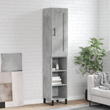 Highboard Concrete Grey 34.5x34x180 cm Engineered Wood