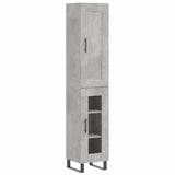Highboard Concrete Grey 34.5x34x180 cm Engineered Wood