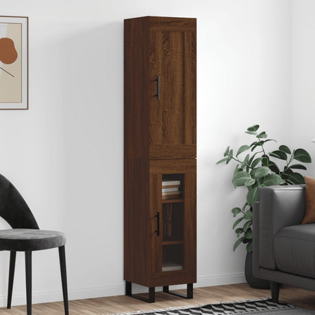 Highboard 34.5X34X180 Cm Engineered Wood