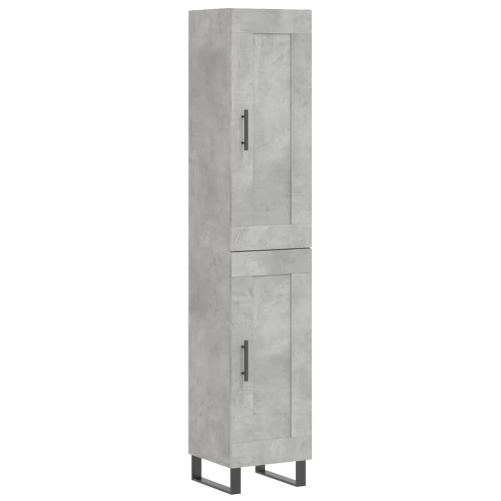Highboard Concrete Grey 34.5x34x180 cm Engineered Wood