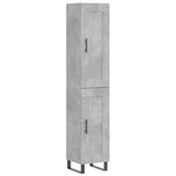 Highboard Concrete Grey 34.5x34x180 cm Engineered Wood