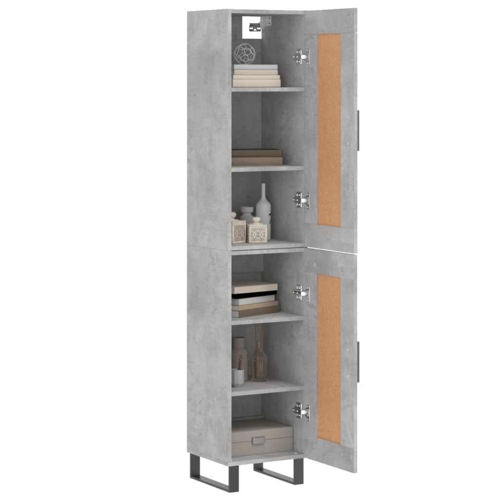 Highboard Concrete Grey 34.5x34x180 cm Engineered Wood