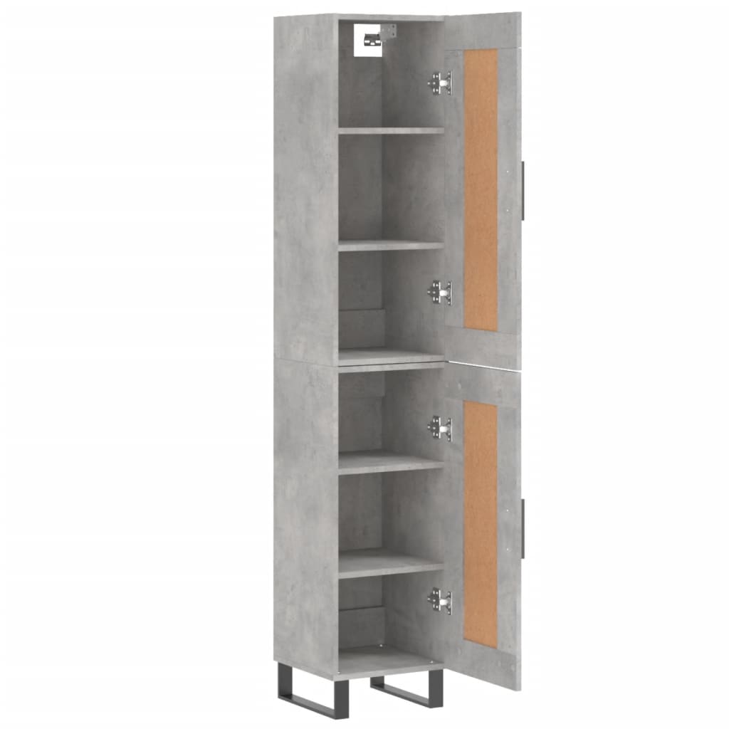 Highboard Concrete Grey 34.5x34x180 cm Engineered Wood