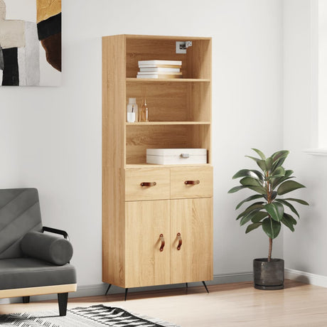 Highboard 69.5X34X180 Cm Engineered Wood