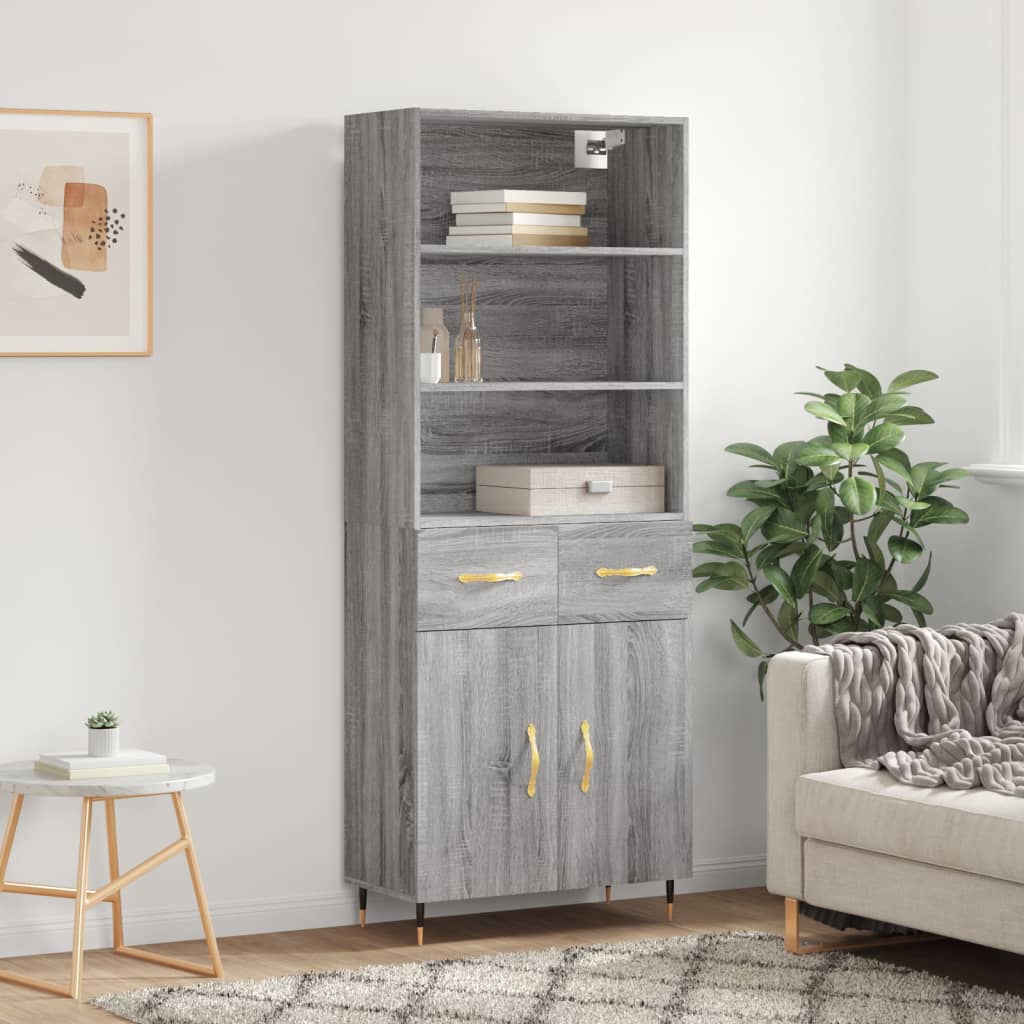 Highboard 69.5X34X180 Cm Engineered Wood