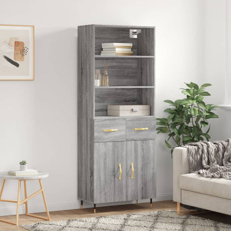 Highboard 69.5X34X180 Cm Engineered Wood