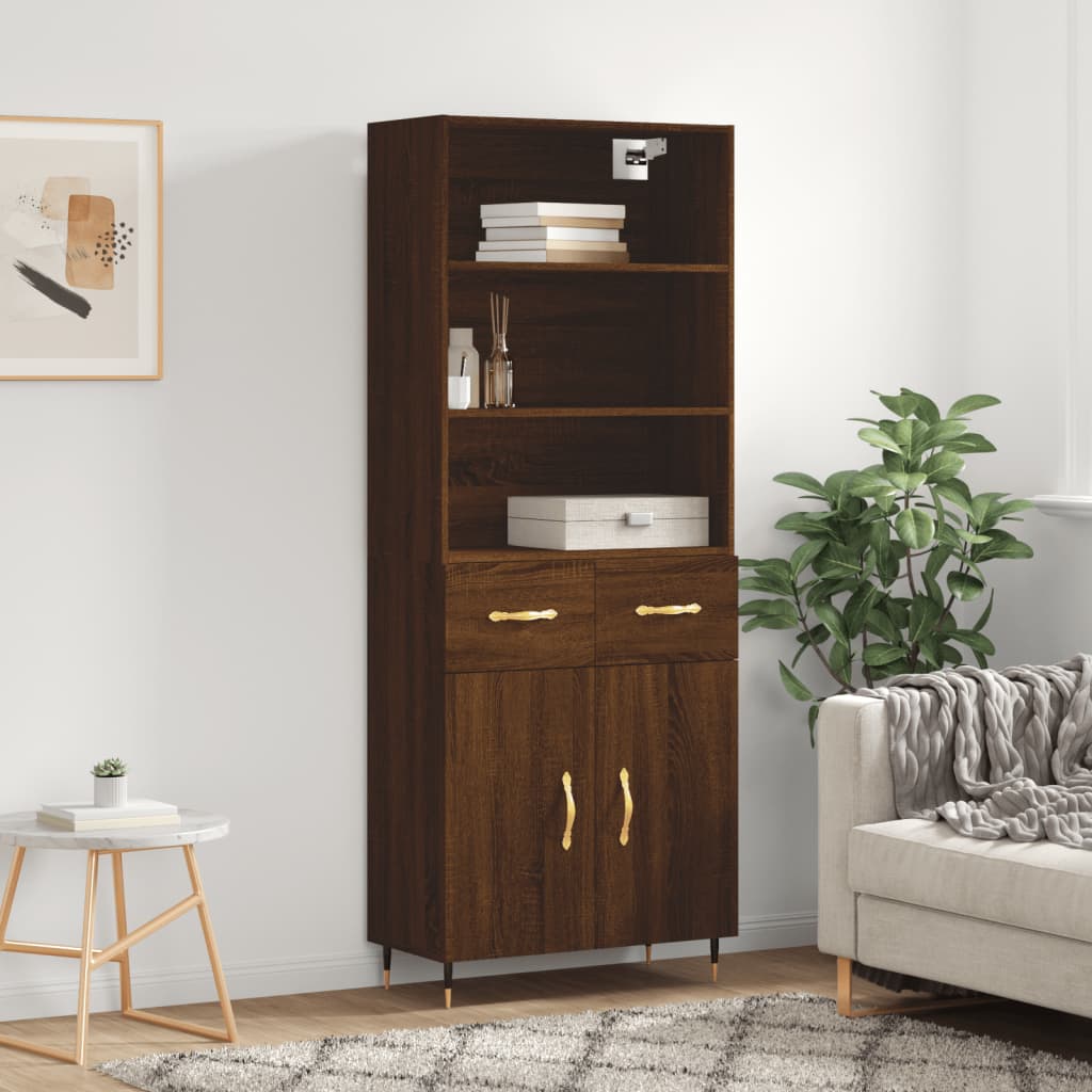 Highboard 69.5X34X180 Cm Engineered Wood