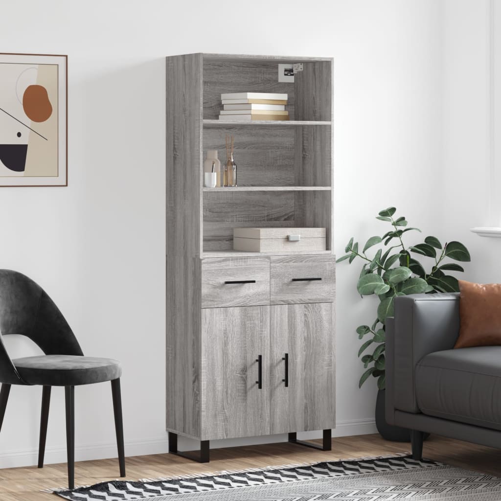 Highboard 69.5X34X180 Cm Engineered Wood