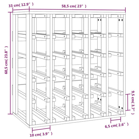 Wine Rack 58.5X33X60.5 Cm Solid Wood Pine