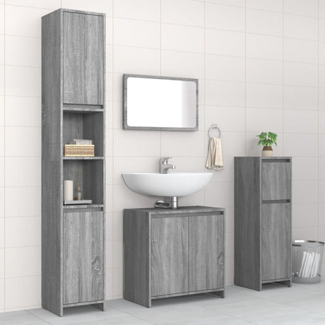 4 Piece Bathroom Furniture Set Engineered Wood