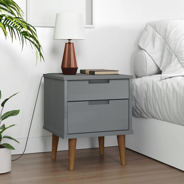 Bedside Cabinet Molde 40X35X48 Cm Solid Wood Pine