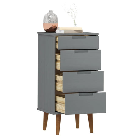 Drawer Cabinet Molde 40X35X82 Cm Solid Wood Pine
