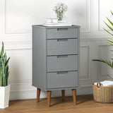 Drawer Cabinet Molde 40X35X82 Cm Solid Wood Pine